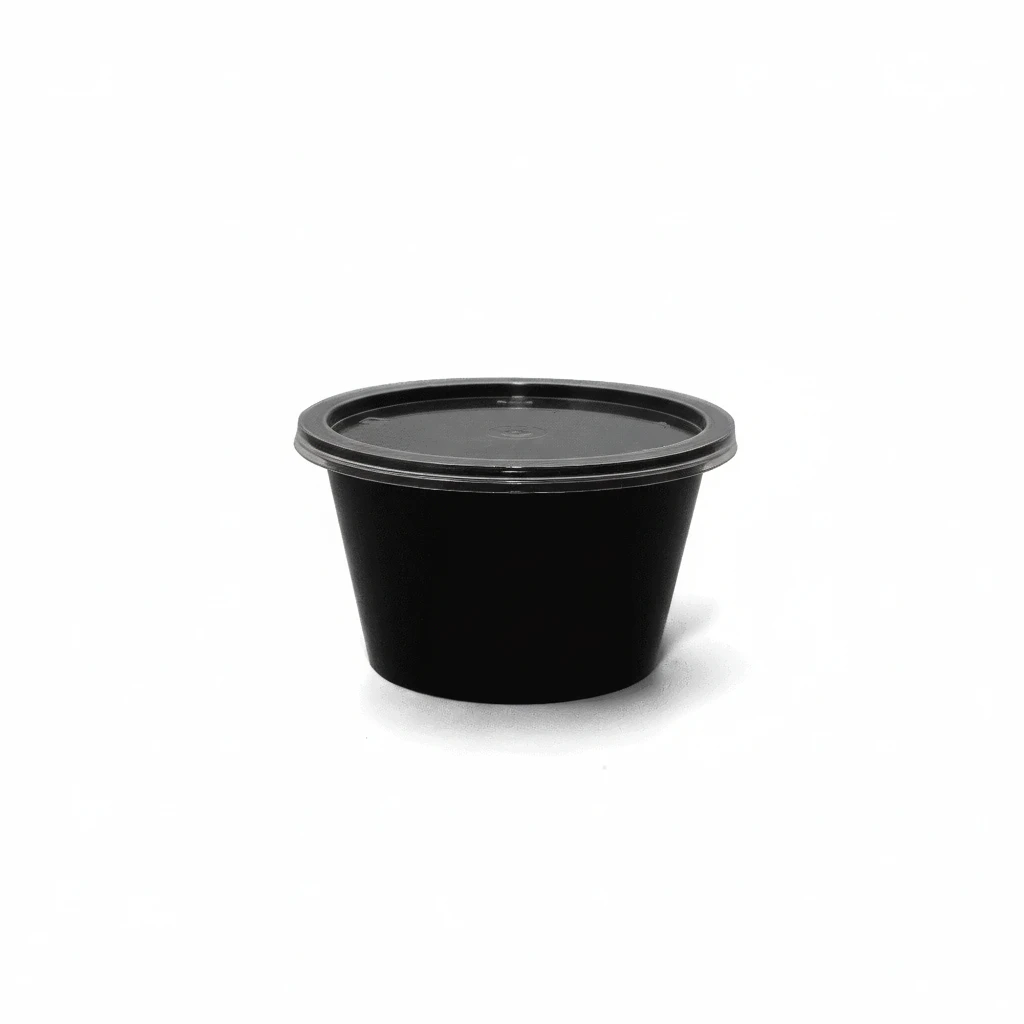 Flat dip container black