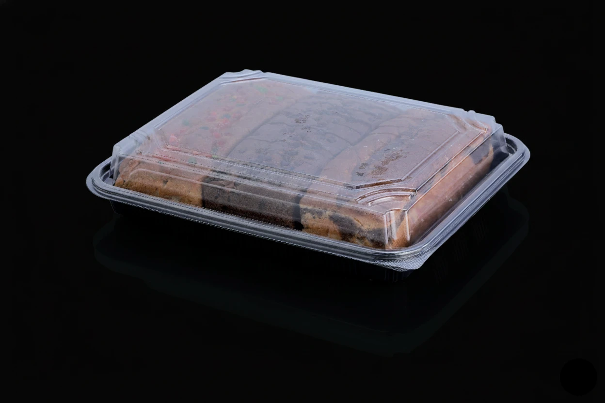 PASTRY TRAY BLACK WITH LID (O-263)